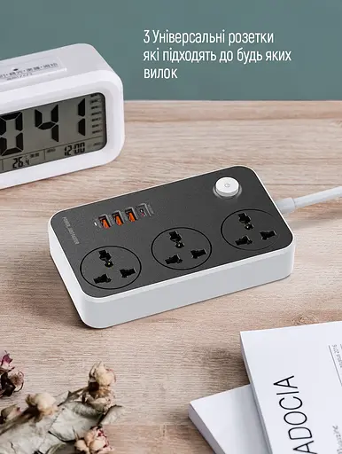 Мережевий фільтр-подовжувач ColorWay 3 розетки / 4 USB 2 м Black (CW-CHU34PDB) - фото 9