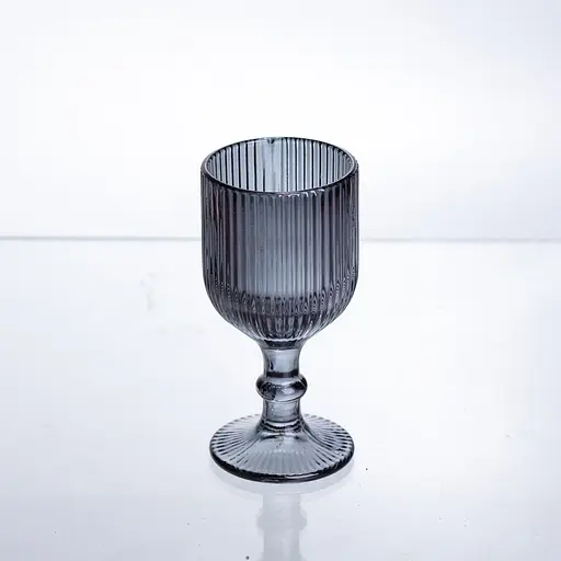 Набір чарок для міцних напоїв 6 штук по 50 мл ребристих із товстого скла сірий HP-19-229 чарка для коктейлів шотів прозора Yiwu HP-19-229 - фото 3