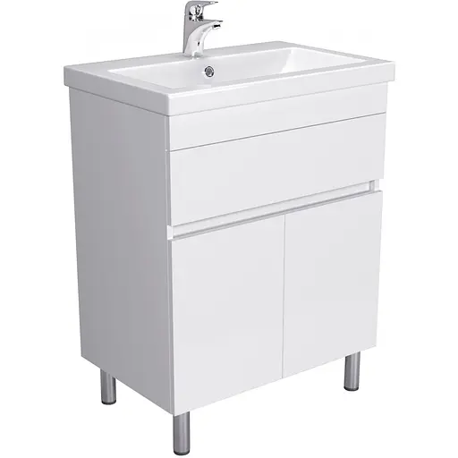 Тумба Мойдодир City White 70 з умивальником Cosmopolitan 70 Білий підлогова Білий - фото 1