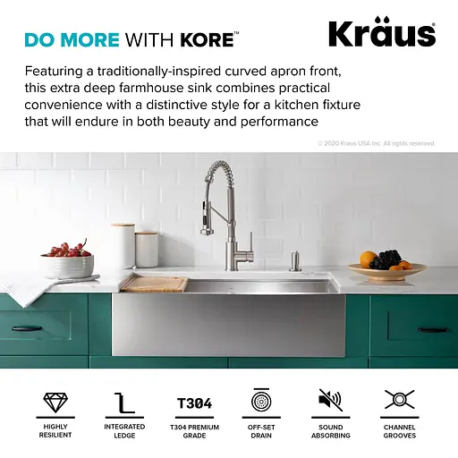 Кухонная мойка Kraus Kore KWF210-30, Нержавеющая сталь - фото 4