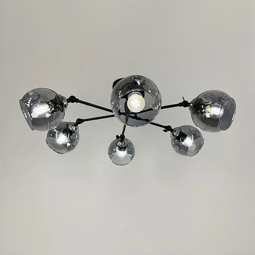 Світильник у чорному корпусі на 6 графітових плафонів | Арт. 51810/6 CH+BK+GR | Line F - фото 5