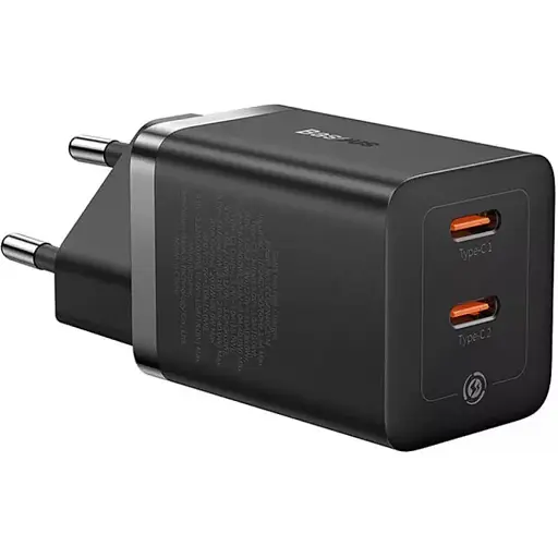 Зарядний пристрій Baseus GaN5 Pro 2*USB-C 40 W (CCGP180101) адаптер чорний - фото 1