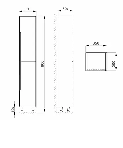Пенал підлоговий Sanwerk "Грета" 35 білий MV0000304 правий, Білий - фото 4