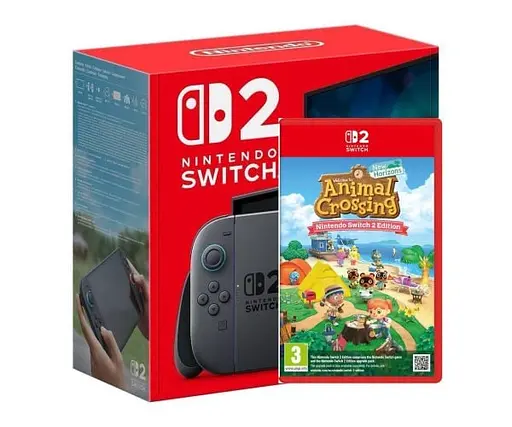 Игровая консоль Nintendo Switch 2 Black + Игра Animal Crossing New Horizons русские субтитры - фото 2