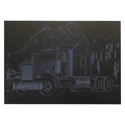 Гравюра А4 "Грузовик-1" Danko Toys ГрА4-7с эконом вариант в пакете 29,7х21 см - фото 1