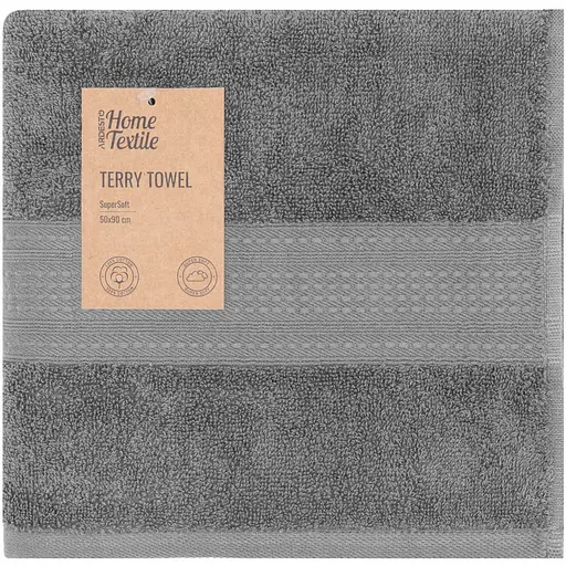 Рушник махровий Ardesto SuperSoft 50х90 см 100% бавовна сірий (ART2250SLP)  - фото 1