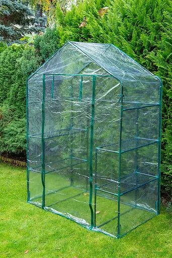 Парник складаний Neo Tools 195х143х73, 4 полиці, ПВХ плівка, зелений - фото 7