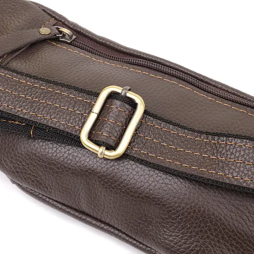 Модна сумка-бананка для чоловіків із натуральної зернистої шкіри SHVIGEL 34х12х4 см sum0027405 - фото 6