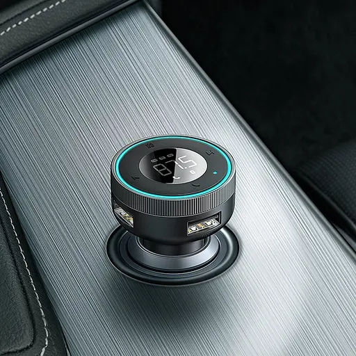 Зарядное устройство в автомобиль с FM-модулятором Baseus Enjoy Car Wireless MP Charger black (CCLH-01) - фото 2