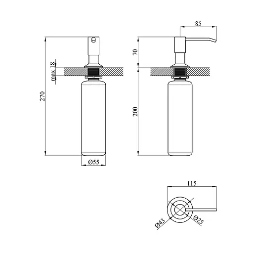 Дозатор для моющего средства Kroner KRP Spender - 016 (CV026281)  - фото 2