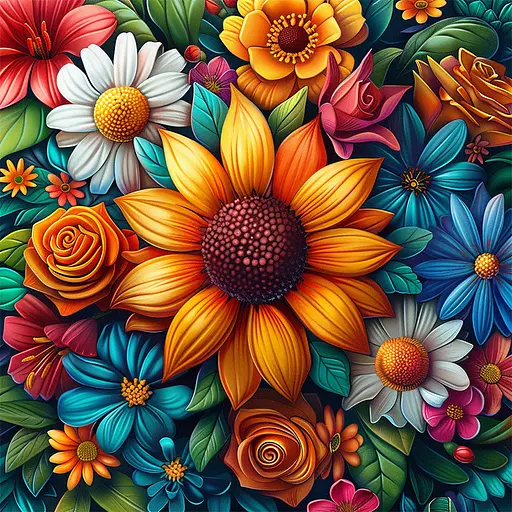 Алмазная мозаика "Цветы" Brushme BH030 неполная выкладка 25х25 см - фото 2