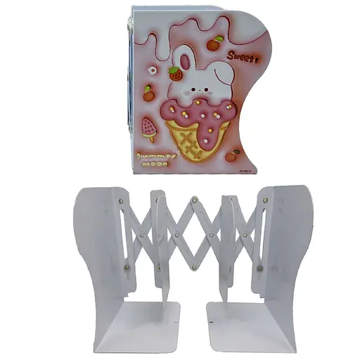 Полка-держатель для книг раздвижная металлическая Зверята-3D, 15x10x19 см (в ассортименте)