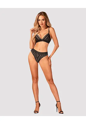 Комплект білизни Obsessive Natilya XS/S чорний - фото 3