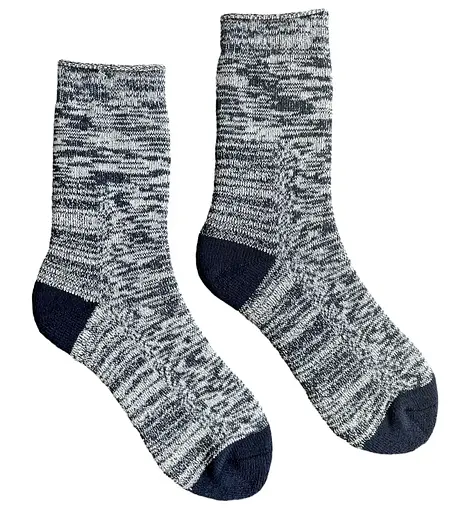 Женские носки с махровой стопой синие меланж 233003 - фото 1