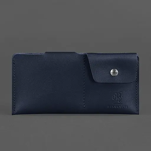 Кожаный портмоне-купюрник 8.0 темно-синий - фото 5