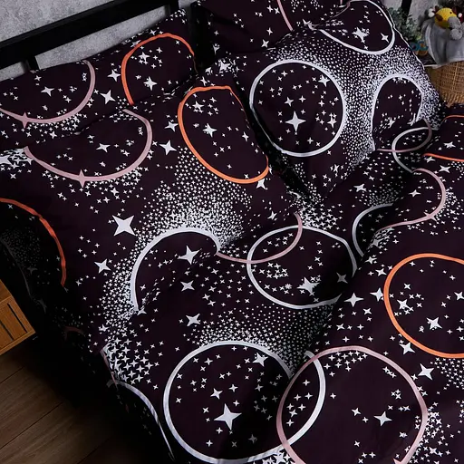 Комплект постільної білизни Moon&Star Бязь Gold Люкс Cosmic Vibes King Size 220x240 наволочки 4х70х70 - фото 5