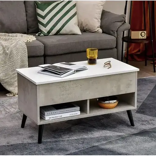 Стіл трансформер Costway Lagom в стилі Loft сірий - фото 2