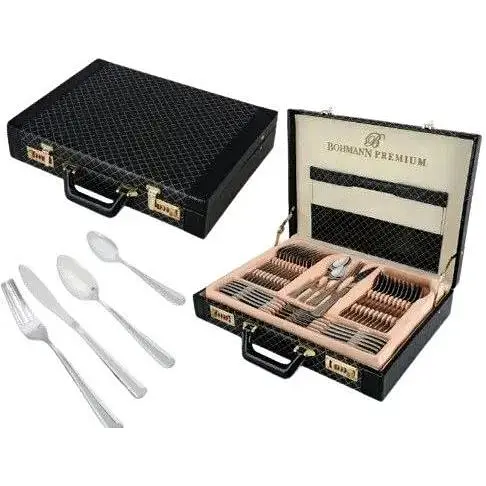 Набор столовых приборов Bohmann BP-B72-SM на 12 персон 72 предмета Серебристый - фото 1