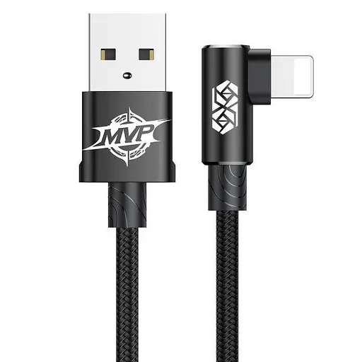 Кабель Baseus MVP Elbow Type Lightning USB 2 A 1 м Black CALMVP-01 - фото 1