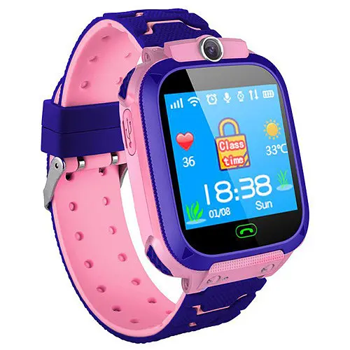 Подарунковий дитячий розумний смарт-годинник Smart Baby Watch Q12 (В-5) з SIM-картою кнопкою SOS камерою і GPS Рожевий - фото 3