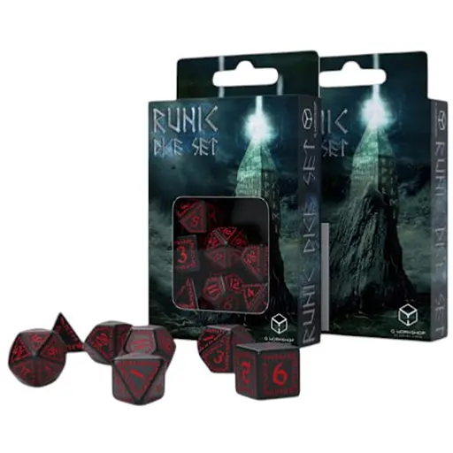 Набор кубиков Runic Black & red Dice Set , 7 шт. (SRUN06) - фото 1