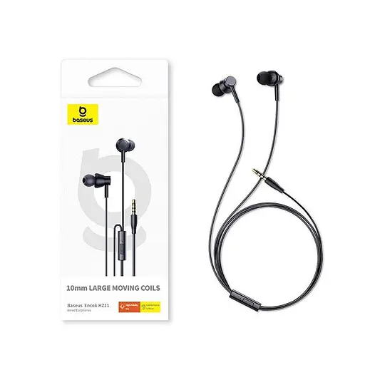 Проводные вакуумные наушники Baseus Encok HZ11 Wired Earphones, 3.5mm, 1.2m, (A00164200213-Z1) black - фото 5