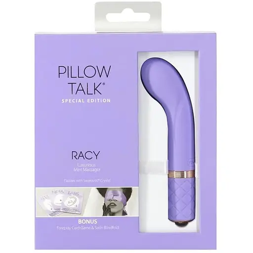 Роскошный вибратор Pillow Talk Racy Purple Special Edition Сваровски повязка на глаза + игра - фото 9