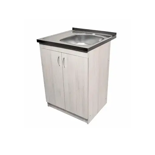 Тумба в комплекті з нержавіючою мийкою для кухні ЛДСП 60х60х83 см Дуб Молочний (52867-01162) - фото 3