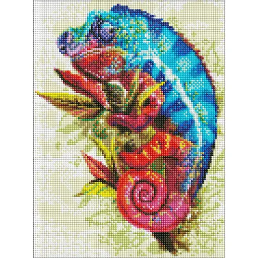 Алмазная мозаика Яркий хамелеон Идейка AMO7457 30х40 см