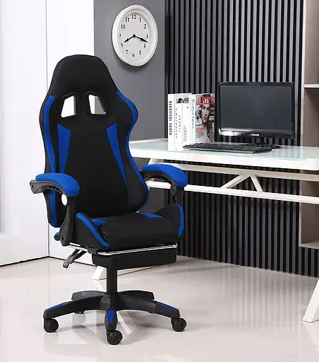 Геймерское кресло GT Racer черное с синим (X-2324 Fabric Black/Blue) - фото 8