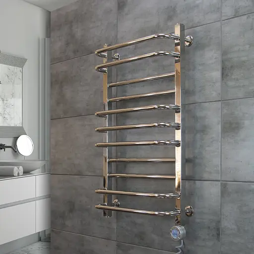 Электрический полотенцесушитель Navin Грандис 480x800 правостороннее с теном Sigma 300W 12-228053-3680, Хром, Правое, Электронный - фото 2