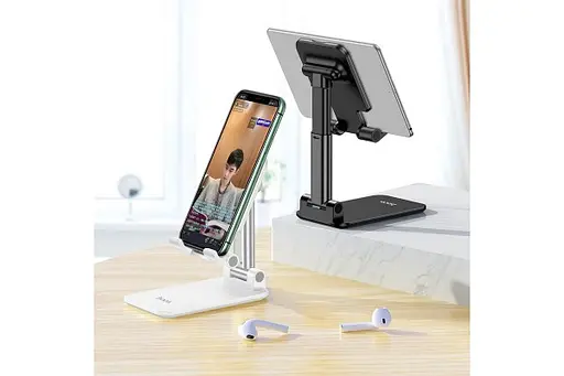 Универсальная подставка Hoco PH29a держатель настольная белая - фото 4