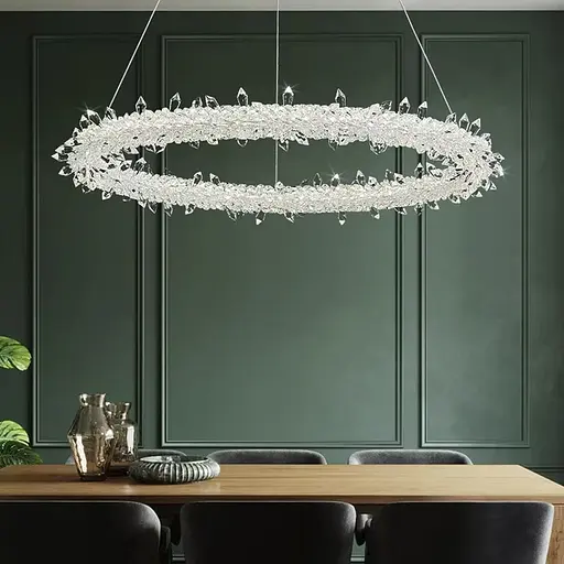 Невероятная хрустальная подвесная латунная люстра Ø 80 см | Ст. MD9105R-800 AB | Line F - фото 4