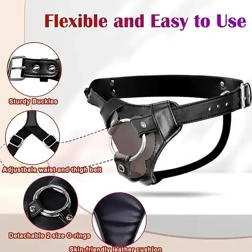 Трусики для страпона универсальные со сменными колечками для любого фалоимитатора с присоской. - фото 1