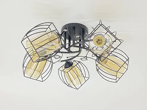 Стельова люстра на 5 плафонів 91187C/5 чорна