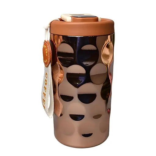 Термочашка для кави та чаю з дисплеєм температури 410 мл золота (BC-0376)