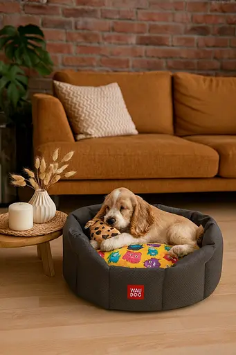 Лежанка для собак Waudog Relax Мохнаті монстри M  42х52х19 см   - фото 4