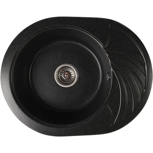 Гранітна кухонна мийка Romzha Rasa 60 Antracit (902) з крилом - фото 1