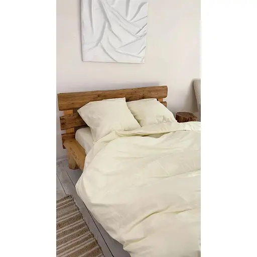 Комплект постельного белья Евро #Vanilla Cream ванильный крем