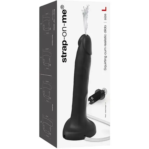 Фалоімітатор, що кінчає Strap-On-Me Squirting Cum Dildo Realistic Black