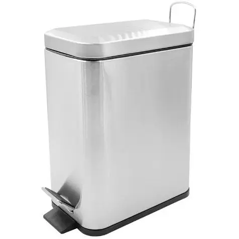 Мусорное ведро Zerix Sansa-TC0105 SS Color с плавным закрытием прямоугольное 5 л нержавейка (ZX5893)  - фото 1