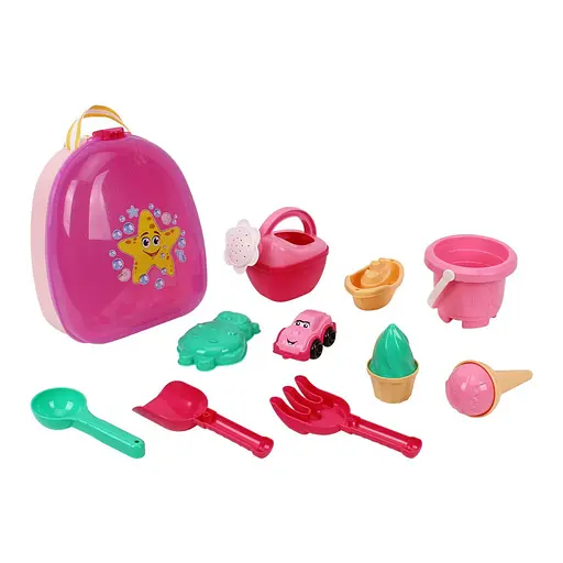 Набор для игры в песочнице ТехноК 0310TXK рюкзачок 13 элементов - фото 1