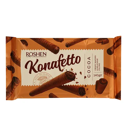 Трубочки вафельные Roshen Konafetto Какао 140 г (856074)