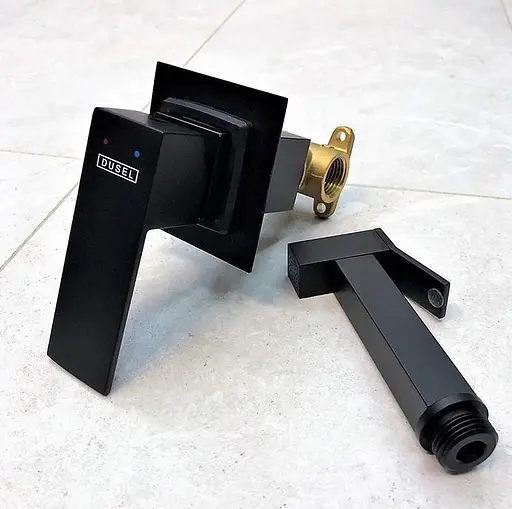 Набор для гигиенического душа со смесителем Dusel Gani Black 233989001, Черный матовый - фото 5