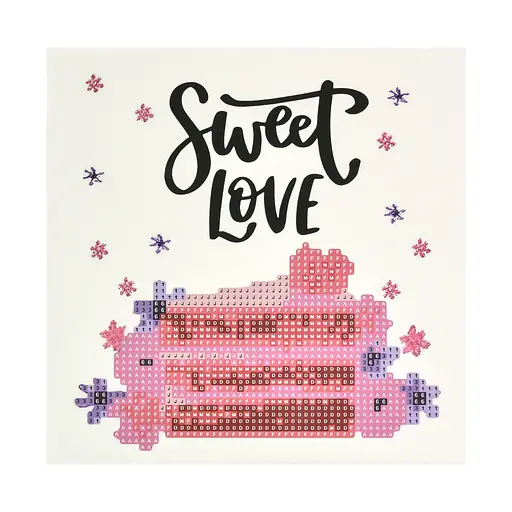 Алмазная мозаика Strateg ПРЕМИУМ Любовь в каждом кусочке на бумажной основе размером 18х18 см (JUB14413) - фото 1