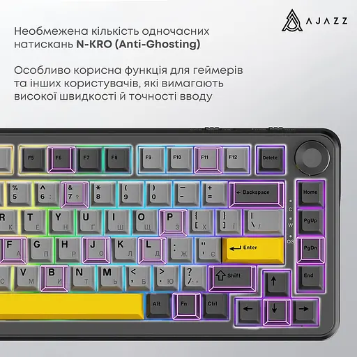 Клавиатура Ajazz AK820 MAX PLUS Daydream Switch Black Gray Yellow 3 (AK820MAX-DD-BGY) - фото 10