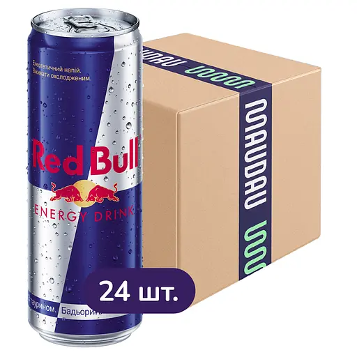 Упаковка енергетичного напою Red Bull безалкогольний середньогазований 8.52 л (0.355 л х 24 банки) - фото 4