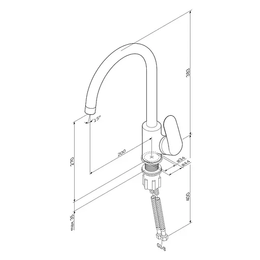 Змішувач для кухні Am.Pm Like F80E07100 Хром - фото 9