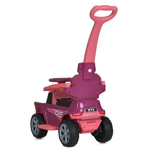 Детская каталка-толокар Bambi Racer 2 в 1 с музыкой и светом, розовая - фото 4
