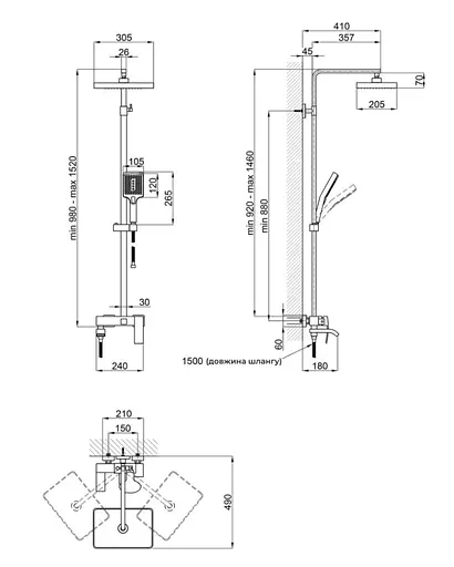 Душевая система универсальная Qtap Swan Cascada Chrome с изливом QTSWA111CRM45566 - фото 10